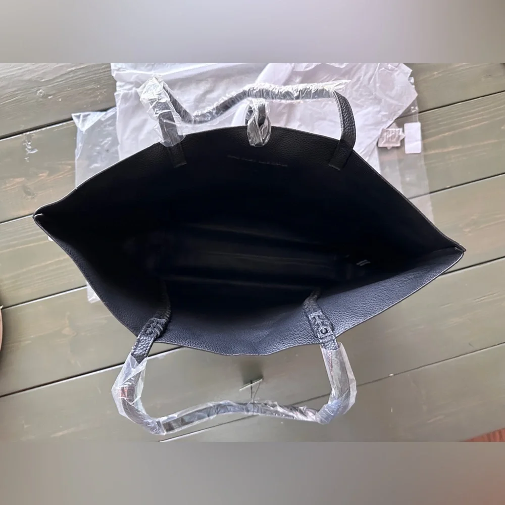 Badgley Mischka Black Tote with Chain Trim